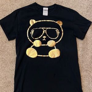Size small womens black panda t-shirt